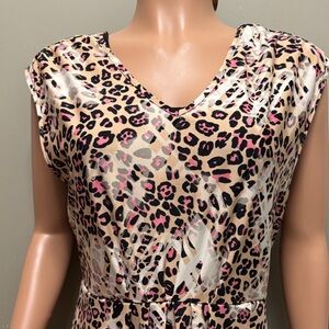 Jon & Anna Leopard Print Midi Dress - Pink and Black
